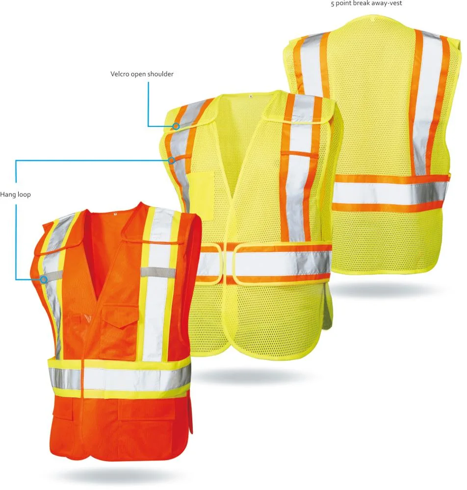 Safety Reflective Security Protect Work Clothing 100% Polyester Mesh Hi-Viz Vest