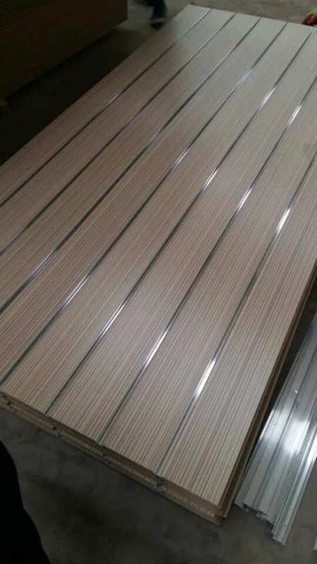 MDF de ranura de fábrica con espesor de cara de melamina 18mm 15mm