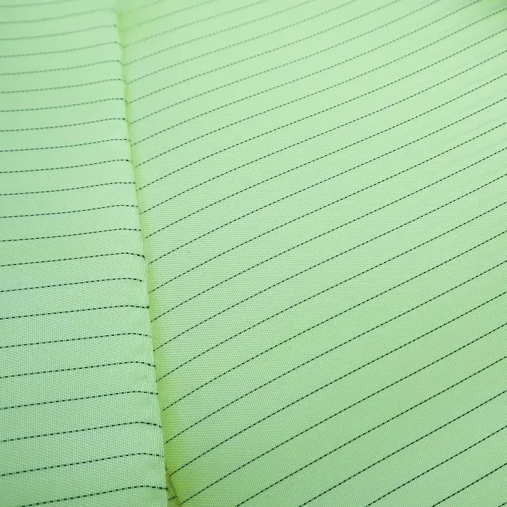Großhandel wasserdichte antistatische 100 Polyester Twill Stoff leitfähige 0,5mm Streifen Antistatisches Taft Twill Uniform Fabric