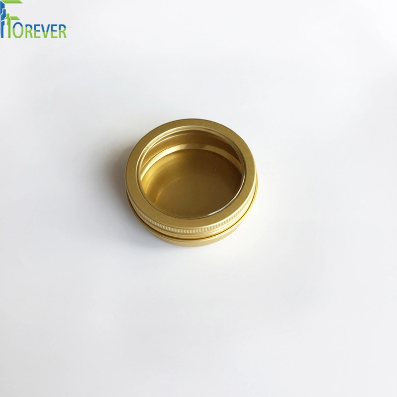 Chinese Supplier Food Grade Gold Metel Aluminum Jar with Window