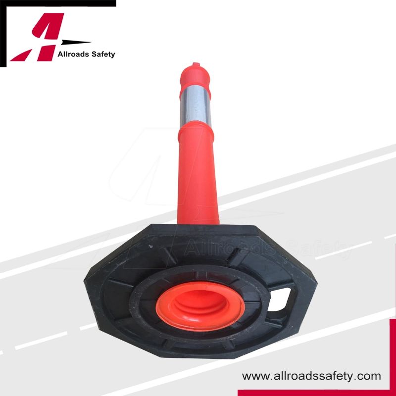 43" Reboundable Traffic Safety Delineator Post with Rubber Base