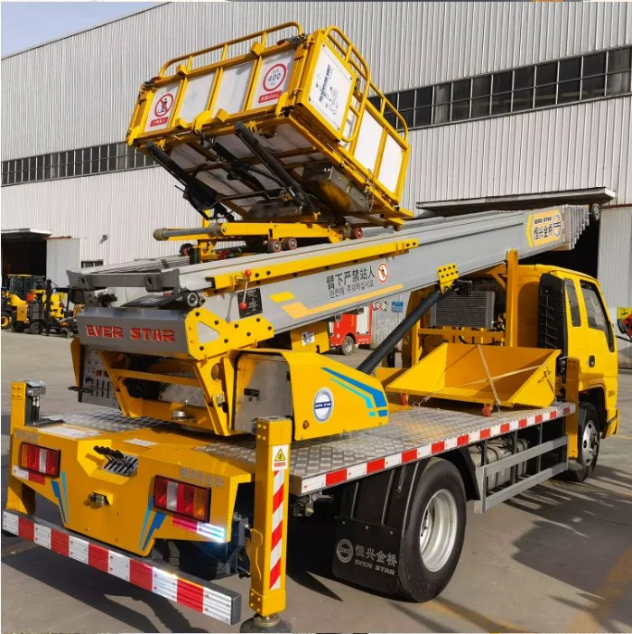 Outdoor Construction Intelligent Remote Control Hydraulic Lift Fold Truck Aerial Ladder Working Moving Trucks