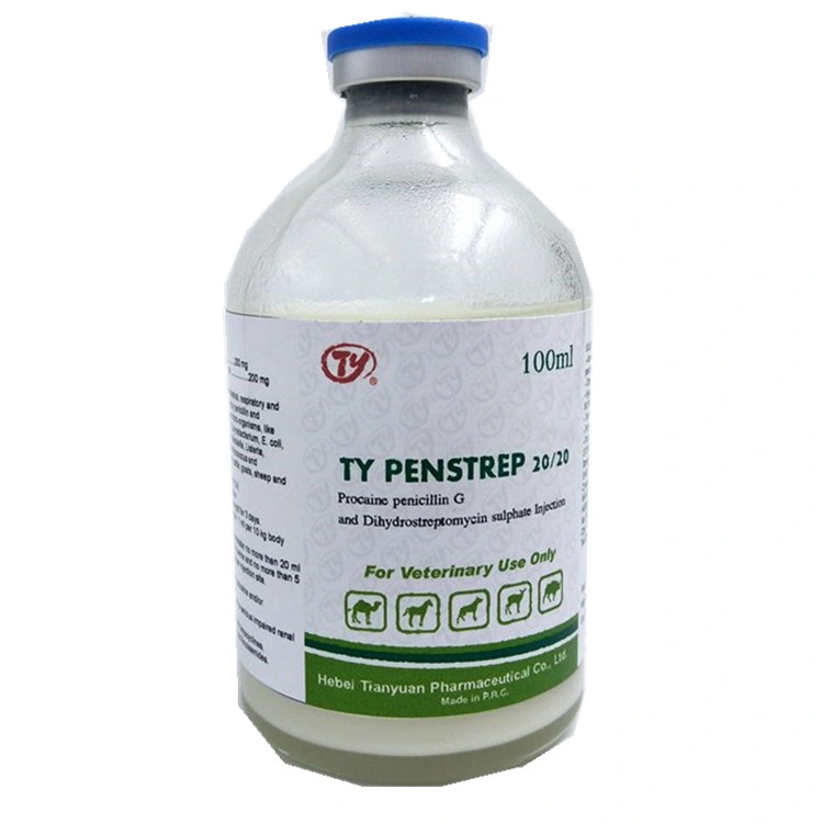 La procaïne pénicilline G la dihydrostreptomycine Sulfate 20 d'injection : 20 BPF des médicaments vétérinaires pour l'usine de traitement d'E. Coli Campylobacter Clostridium Corynebacterium