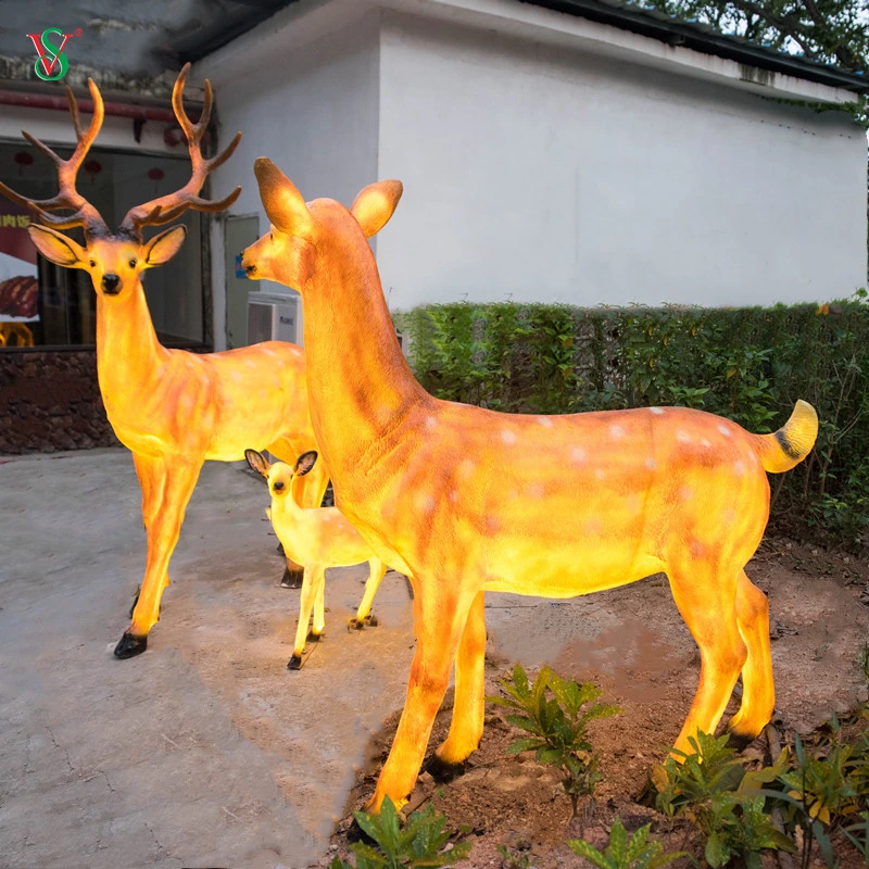 LED Fiberglass Resin Deer Animal Craft for Ambient Decoration