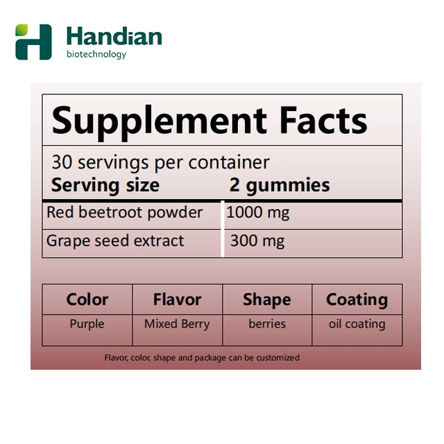 Améliorer la circulation sanguine l'exercice de la pectine Gummies Perdormance mieux betterave Gummy