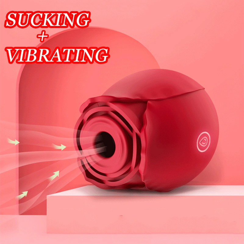 Rose Flower Shape Nipple Tongue Clitoral Sucking Vibrating Vibrator