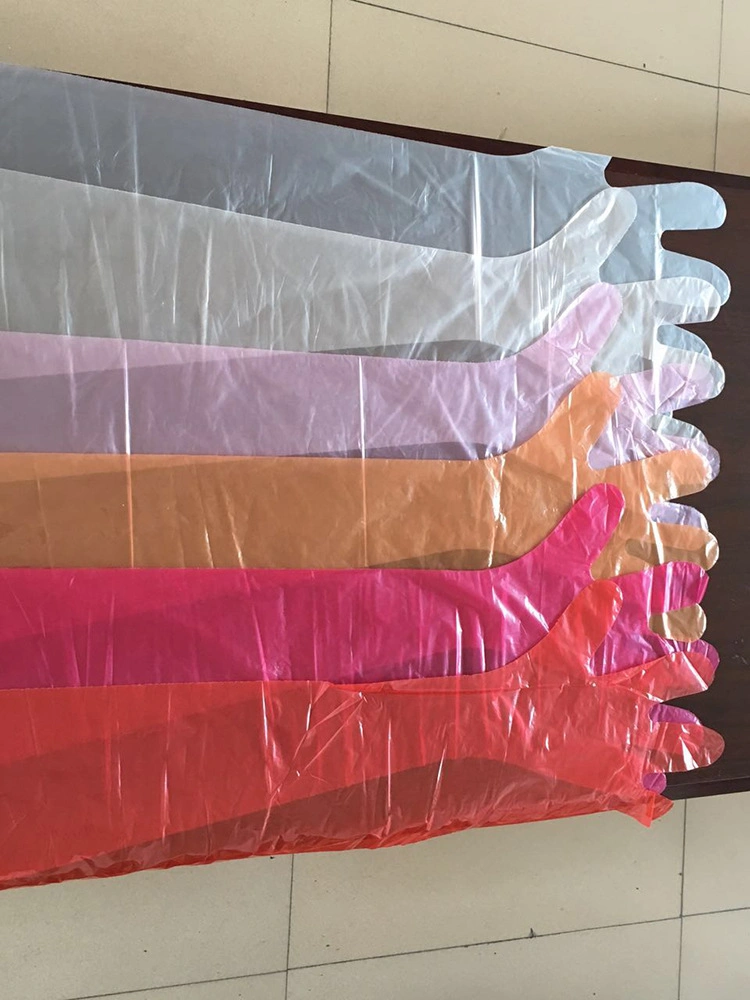 Extra Long Disposable PE Plastic Gloves Polythene Gloves