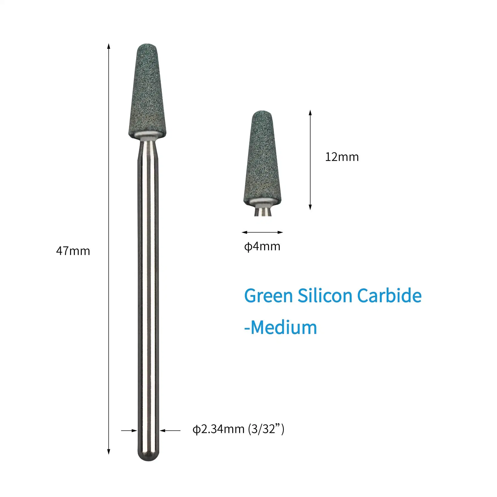 Nail Drill Use Stone Aluminium Oxide Abrasive Mounted Points Bits with Stainless Steel Shank