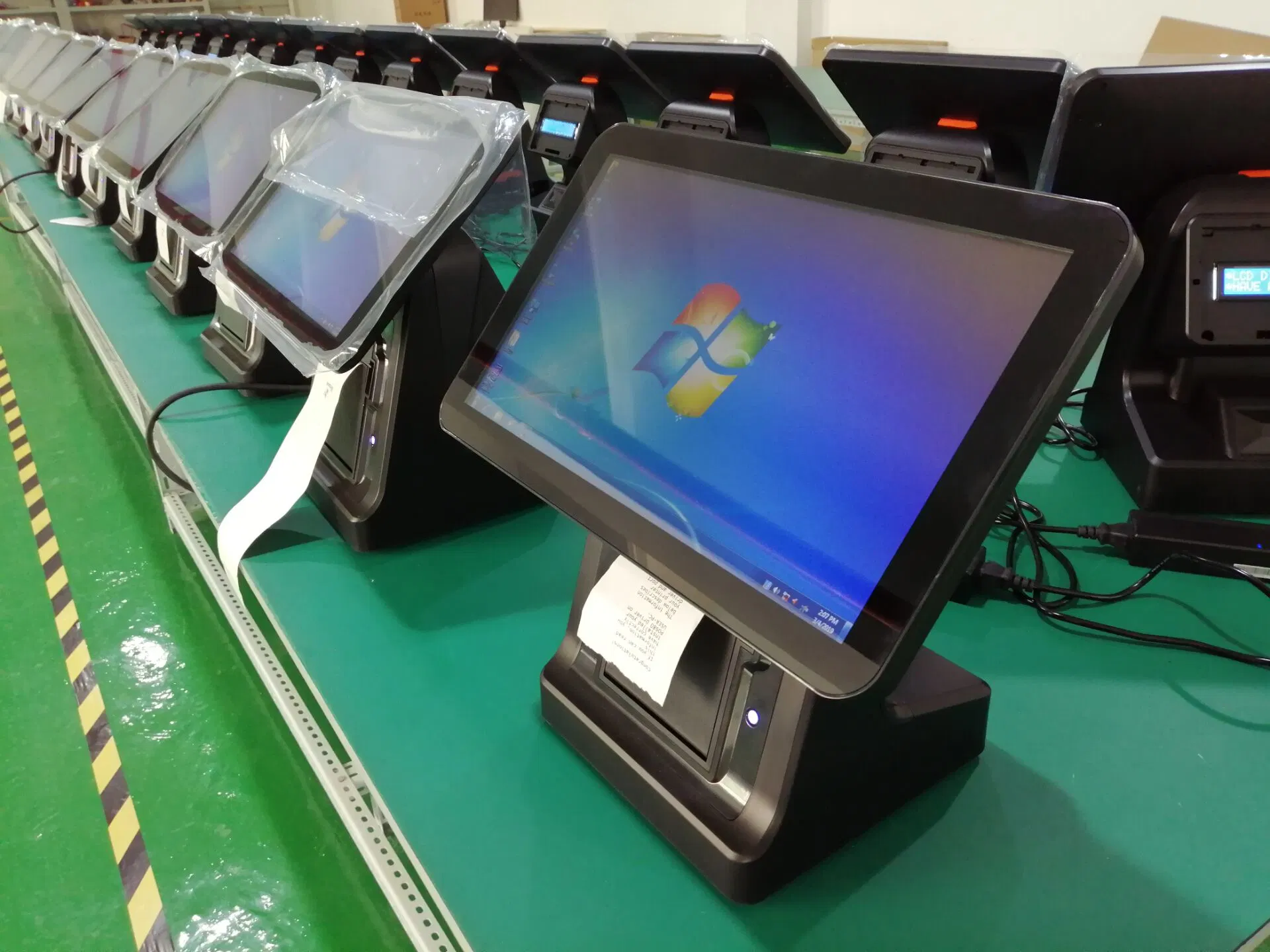 Todo en uno de 15,6 pulgadas Sistema POS Registradora Android Pantalla dual de Windows Terminal POS táctil con impresora