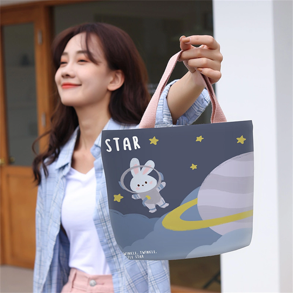 Cartoon Canvas Hand Bag Small Satchel Cute Casual Bag