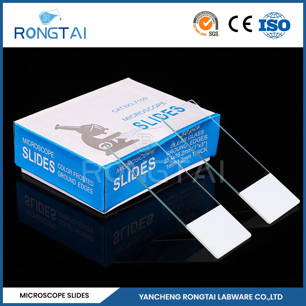 Carga positiva de Rongtai Microscope Slide Fabricators Microscope Slide Ocean 7109A China 7101 7102 7105 7107 7109 7101 portaobjetos de microscopio