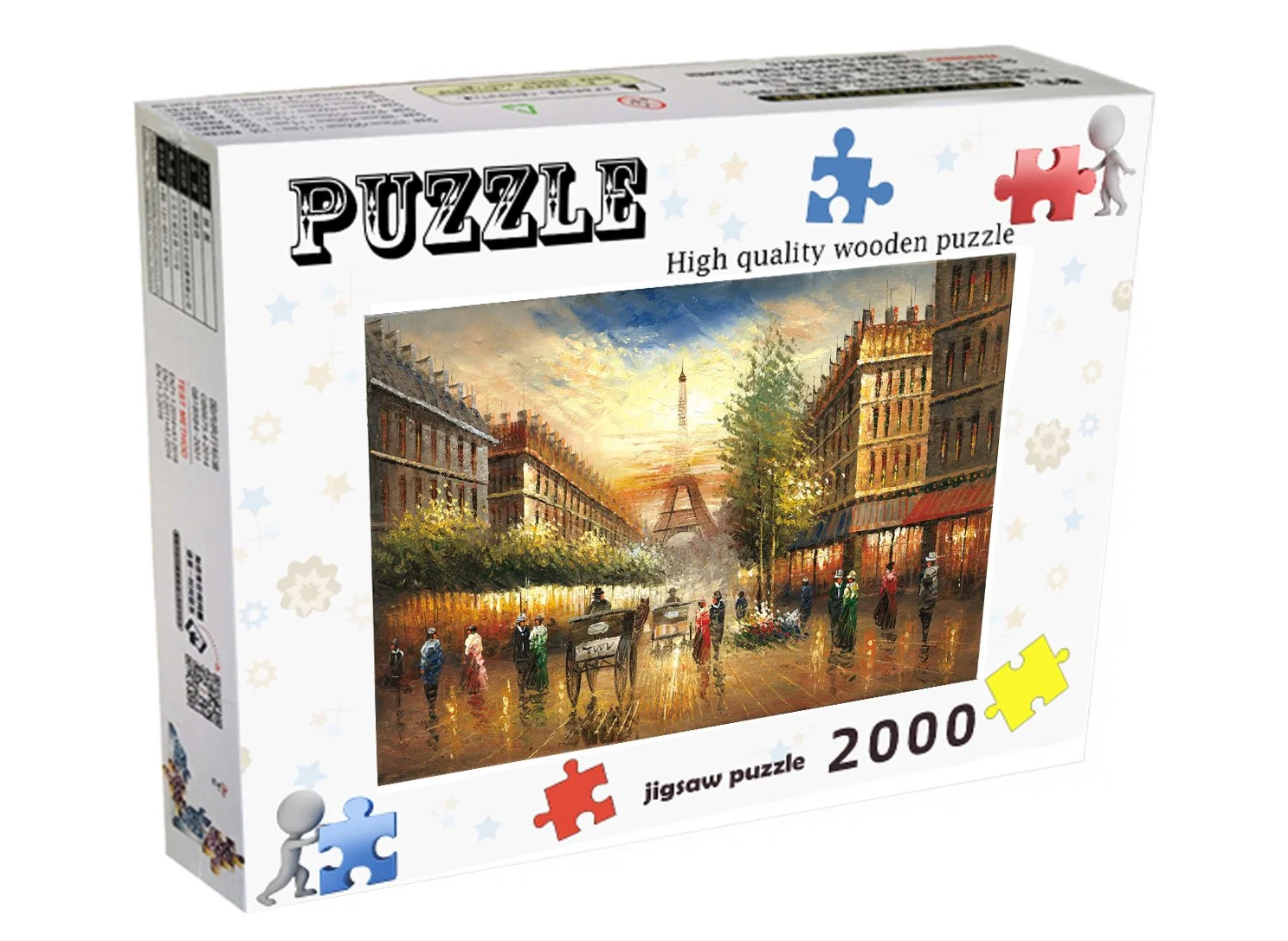 Huile sur toile en pièce de bois de gros de Paris 2000 Puzzle jouets des enfants de cadeaux avec des modèles personnalisés, tailles et de morceaux.