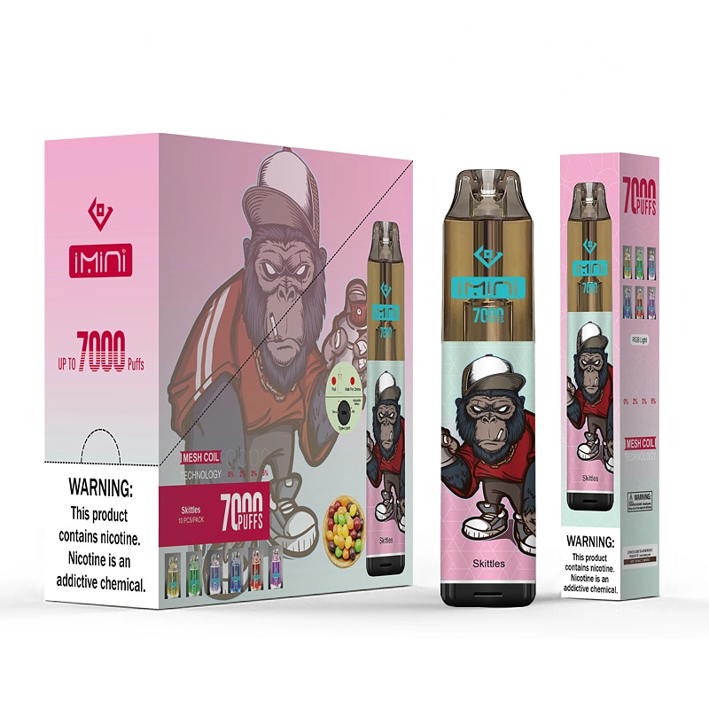 E a bobina de malha Imini puff 9000 8000 7000 6000 do cigarro 2% 3% 5% de puffs descartáveis para papas de papas tornado Vape 7K Puffbar Carrinhos pré-fabricados de 15 ml Elux Crystal Vape 20000 Vape