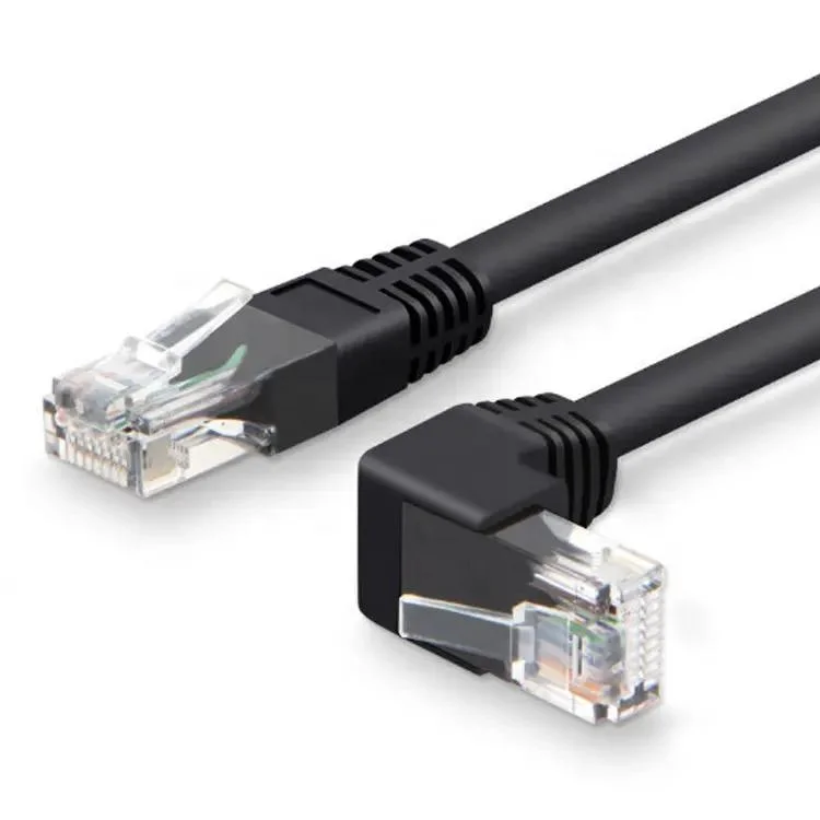 Network Ethernet Patch Cable RJ45 Plug Right Angle 90 Degree CAT6 Cat5e UTP Patch Cable