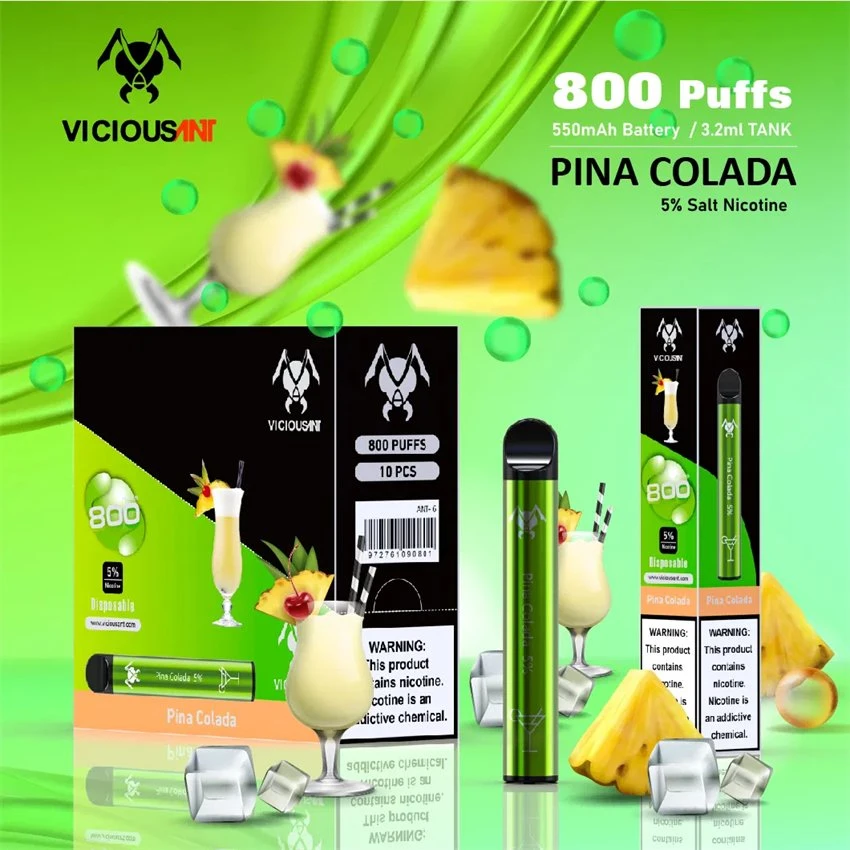 Disposable/Chargeable E Cig Vicious Ant 800 Puffs Cigarrillo Electronico Desechable Vape