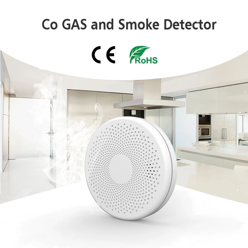 2 en 1 Versión Tuya WiFi Smart Sensor detector de humo y monóxido de carbono Co detector de gas CO2 en combinación inalámbrica1 Alarmas