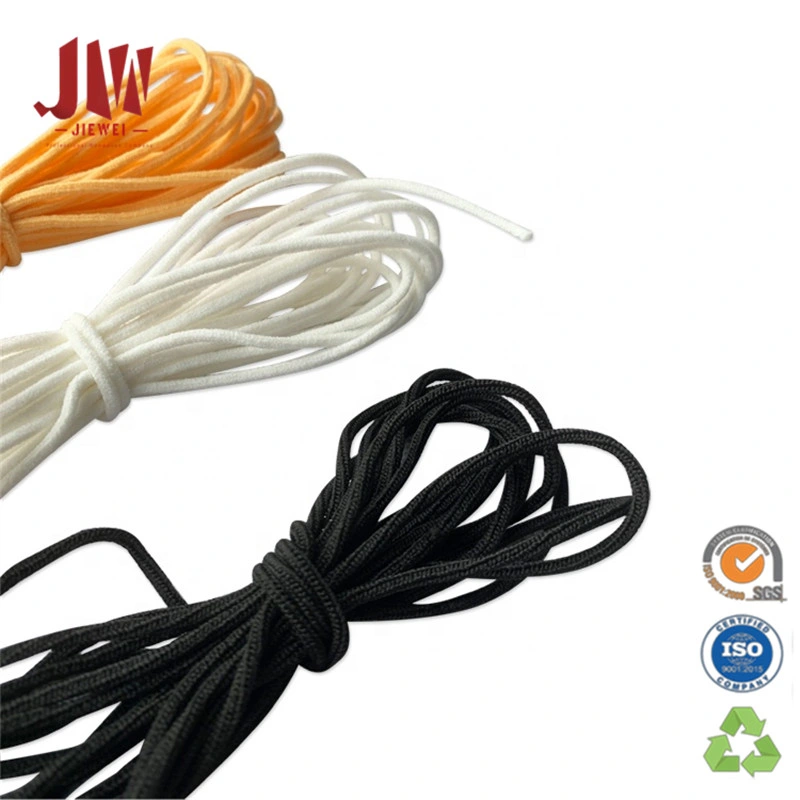 White Round Elastic Rope 3mm Earloop for Disposable Mask