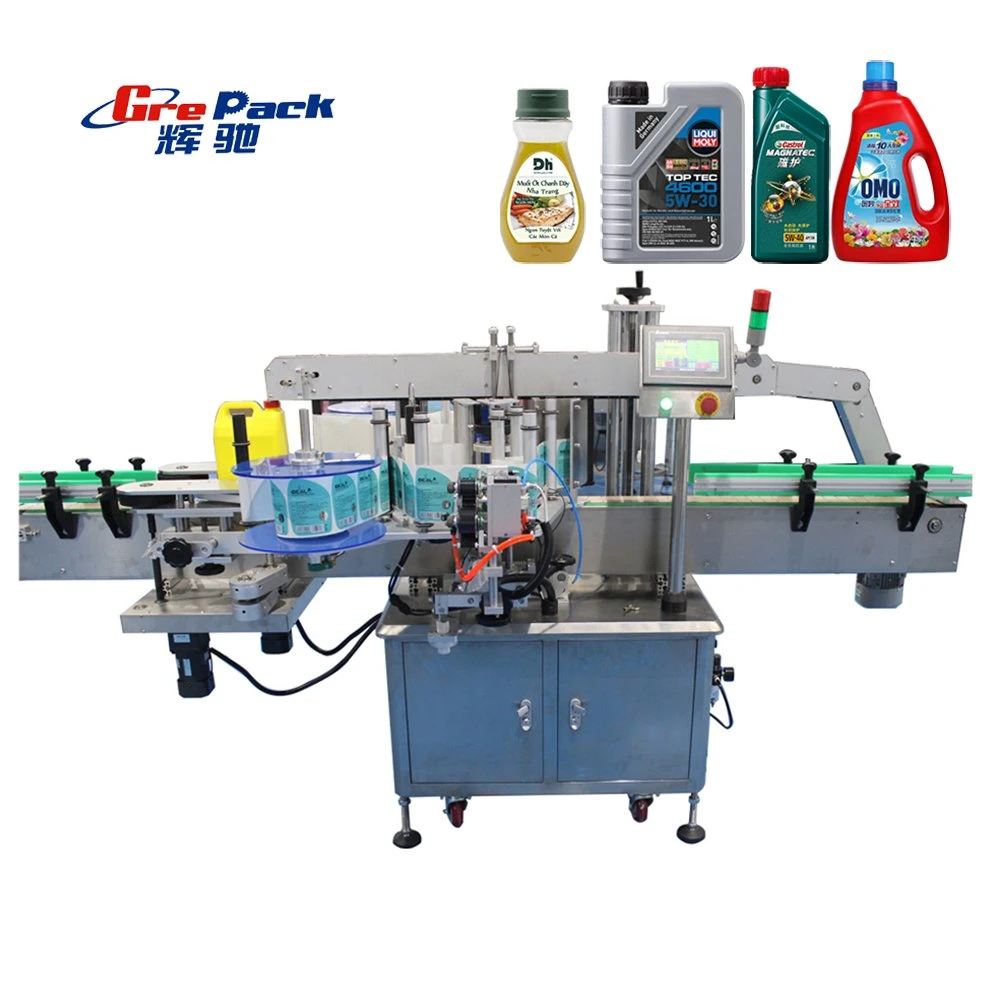 High Speed Automatic Double Side Sticker Labeling Machine for Flat Bottle