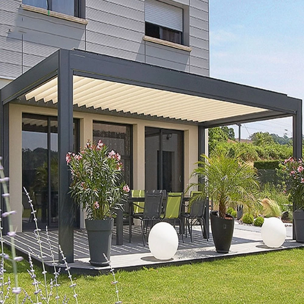 Independiente del jardín moderno en el exterior de aluminio Pérgola Gazebo impermeable Bioclimatica Patio Manual 6X3M precio