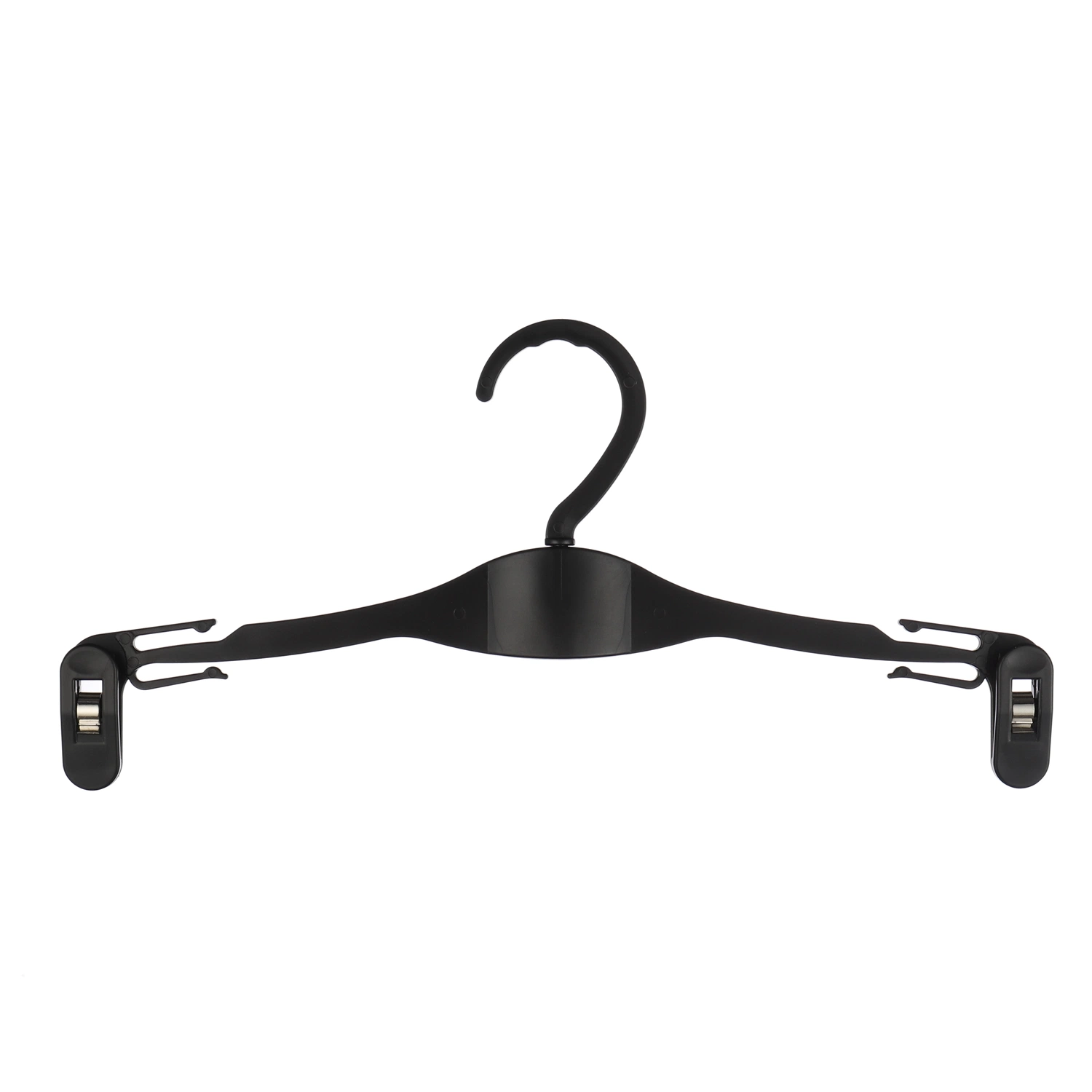 New Arrival Plastic Non Slip Black Underwear Hanger with Clips