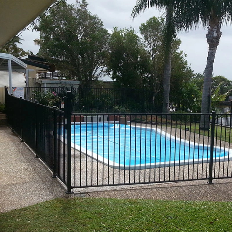 Flat Top Powder Coated Aluminum Fencing Swimming Pool Fence Security Fence