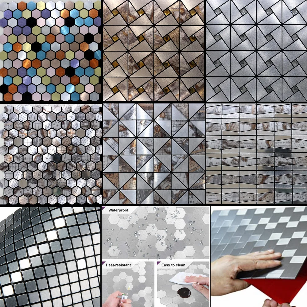 Fashion Decorative 3D Panel Glass Diamond Mosaic Tile for Bathroom