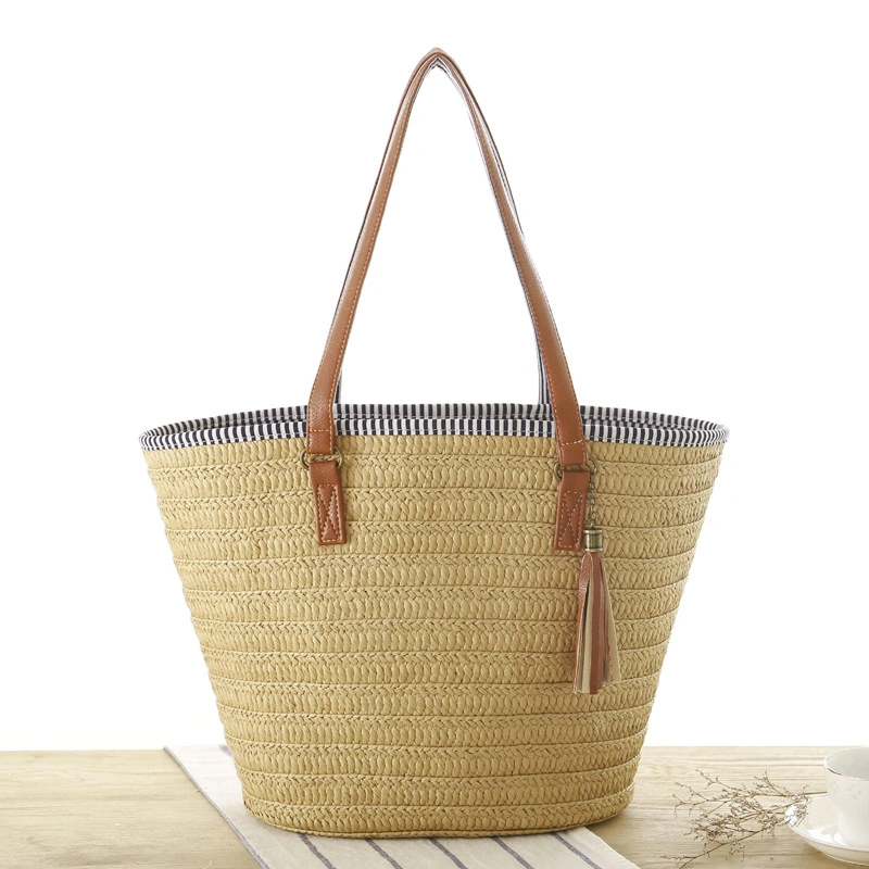 Designer Top Selling Boutique Cotton Beach Straw Shopping Bag Fashion Women Tote Bag Custom Straw Tote Bags