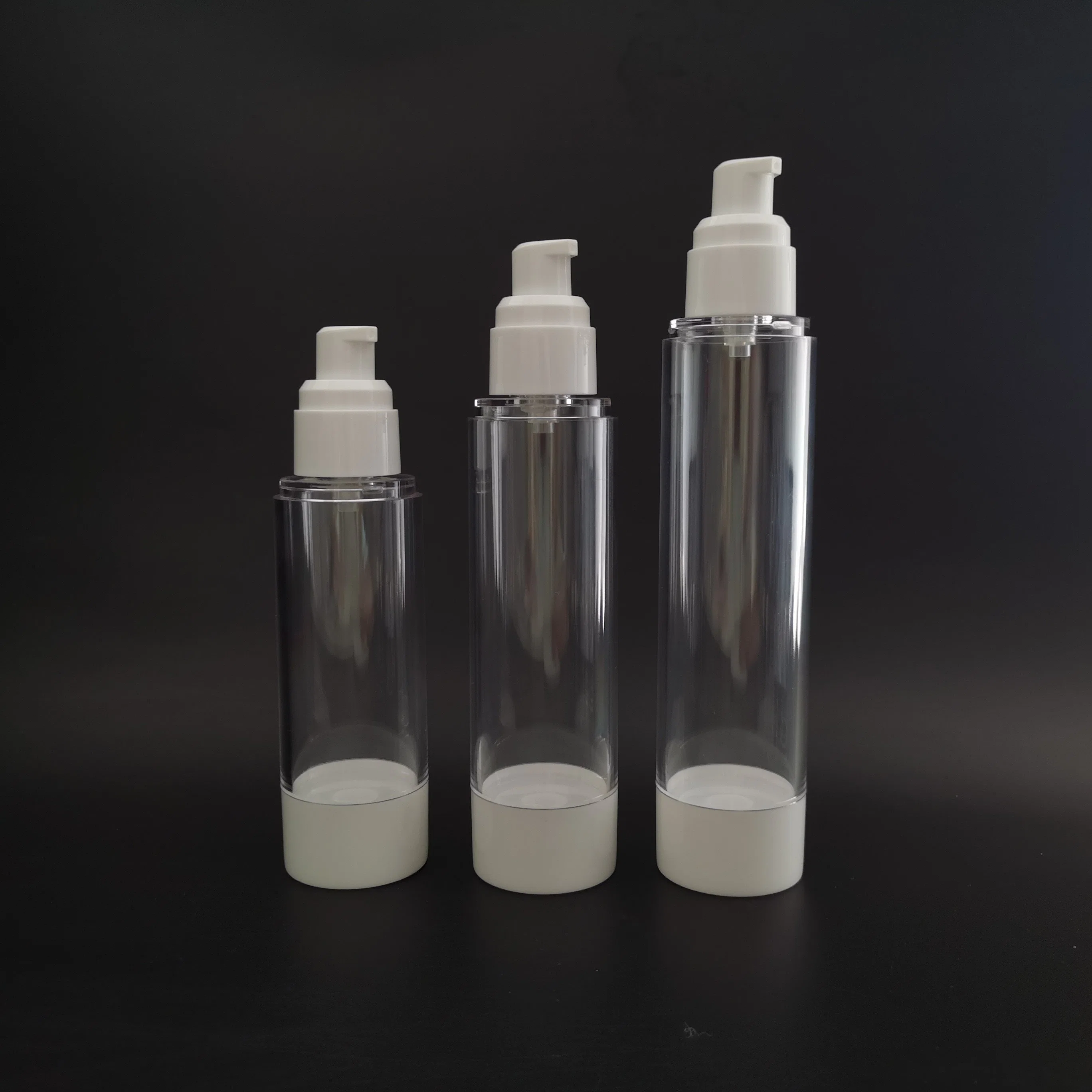 High Quality Good Selling 50 30 100 Ml OEM PP Airless Vacuum Plastic Travel Pump Bottle Set with The Lid for Personal Care