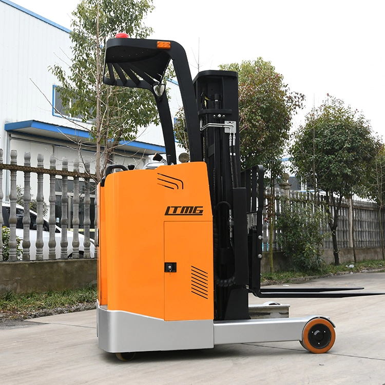 Nueva batería Forklift China Stacker 1,5ton Forklif Multi direccional eléctrico Camión de alcance 2t