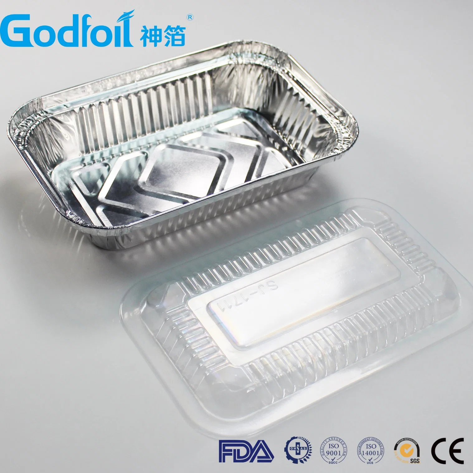 Fast Food Packing and Daily Food Storage Aluminum Foil Containers with Clear Plastic Lids