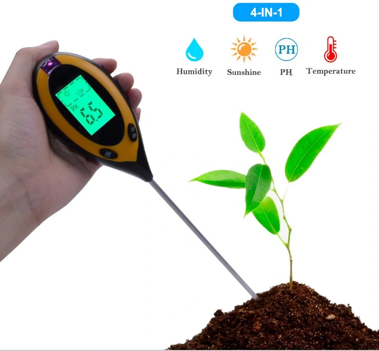 Digital Soil pH Moisture Temperature Light Meter
