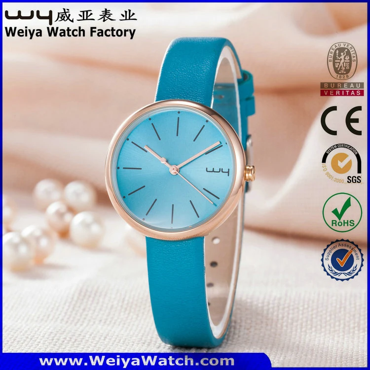 ODM Fashion Leather Strap Quartz Ladies Wrist Watch (Wy-126E)