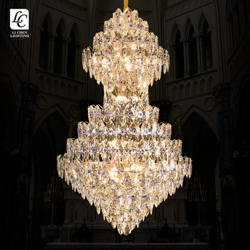Custom Giant Project Decoration Lighting for Hotel Lobby K9 Crystal LED Chandelier