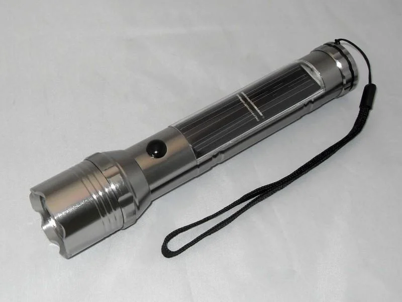 LED Solar Energy Torch for Lighting USB Rechargeable Flashlight