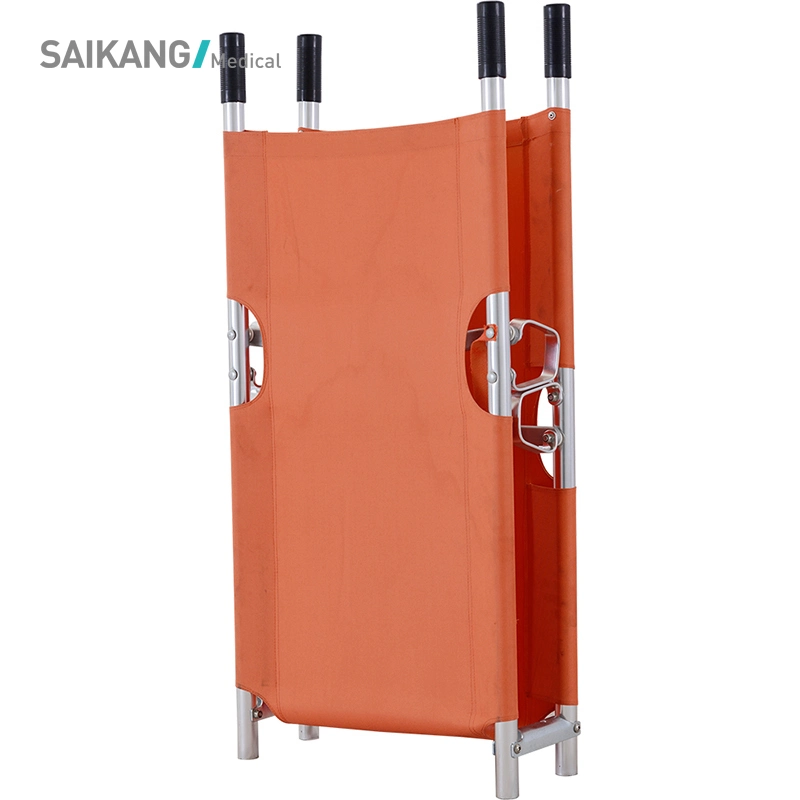 Skb040 (A002) Saikang Stainless Steel Medical Ambulance Fireproofing Waterproof Foldable Emergency Stretcher