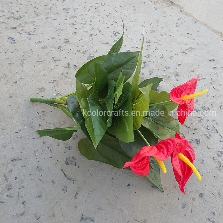 Real Touch PU Anthurium Flower Wholesale/Supplier Artificial Flower Plant for Home Decoration