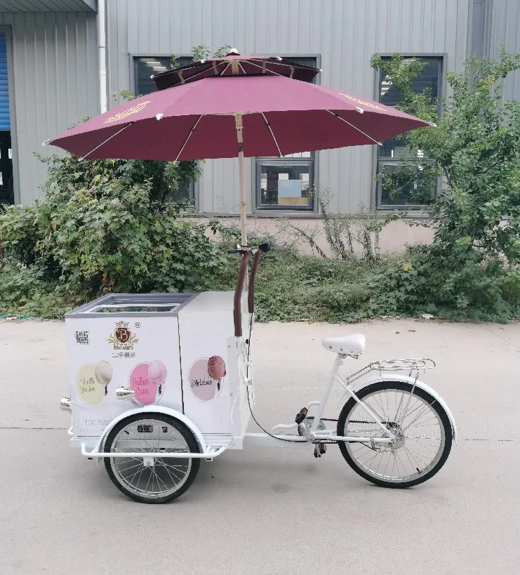 Jekeen DC Electric Mobile Food Bike Ice Cream Bike para la venta ambulante de alimentos en camión de comida