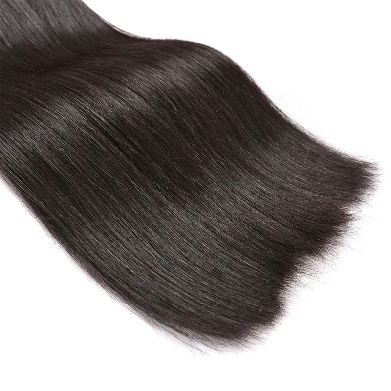 Linha de beleza natural do cabelo da Malásia Brasileiro reta na cor preta 100% de cabelo humano tecem Bundles Remy Hair 8-28 polegadas