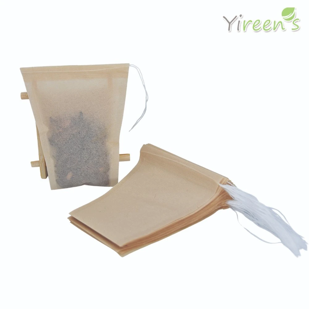 Papel de filtro Trapezoide sin cloro Bolsa de té, hecho de papel de cáñamo de Manila, etiquetas personalizadas de CAN, podría ser biodegradable Composible