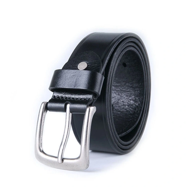 China Factory Wholesale Price Wide Black Leather Waist Belt for Men