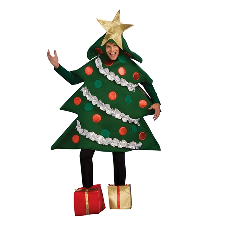 Christmas Clothes Adult Men Christmas Dress New Design Christmas Tree Costume with Present Shoe Covers Big Tree Glowing Luxury Christmas Tree Costume