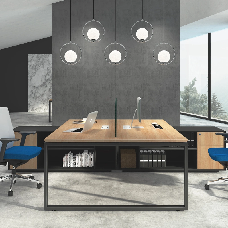 Foshan Manufacturer Melamine Furniture 4 Seater Office Table Modular Spacious Office Desk