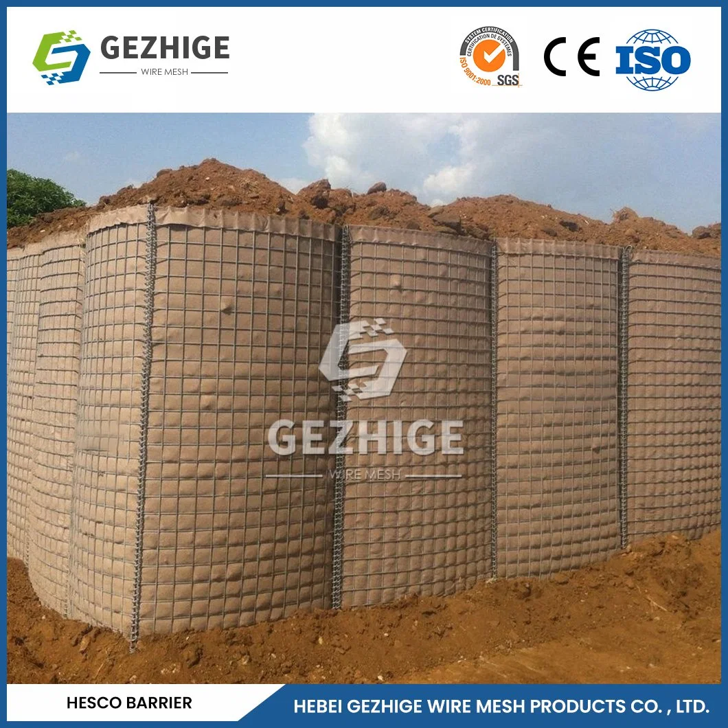 Gezhige 2.0-4.0mm Wire Thickness Stone Cage Gabion Suppliers Anti-Ultraviolet PP Rock Cage Bag China Good Durability Bastion Welded Hesco Wall