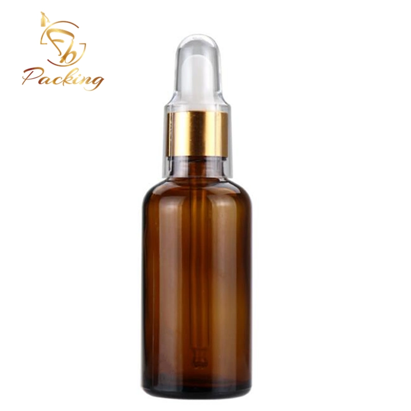 Empty Cosmetic Brown Amber Essential Oil 50 Ml Glass Dropper Bottle Perfume Bottle Packaging