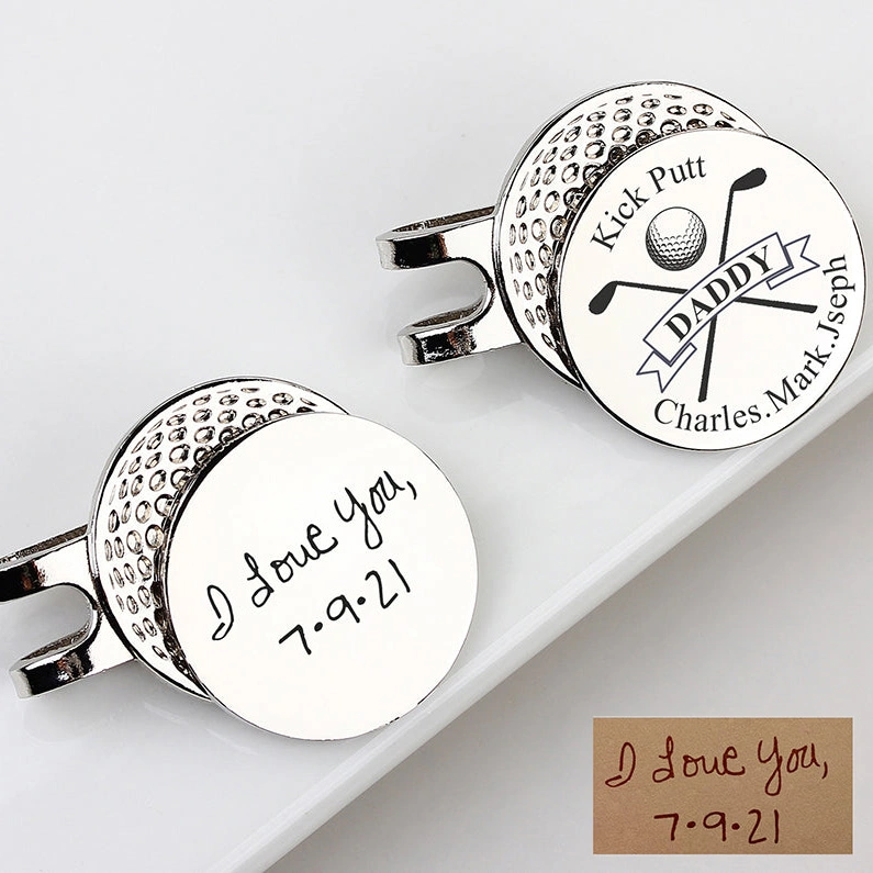 Wholesale/Supplier Custom Personalized Engraved Handwriting Hat Clip Golf Ball Marker