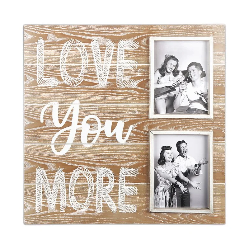 Wall Hanging Picture Frame 2 Opening Love You More Plank Collage