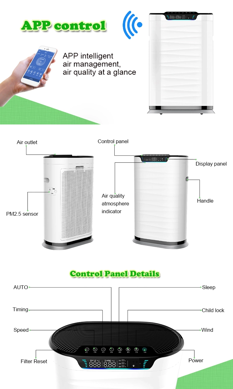 Best Quality UV Ions H13 Pm2.5 Negative Ion Air Purifier Cleaner Air Purifier Household Machine Air Purifier