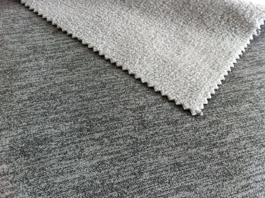 Polyester Cationic Melange Polar Fleece, Jersey Face, Heather 2-Tone High quality/High cost performance  Knitted Fabric for Garment Bedding Toy