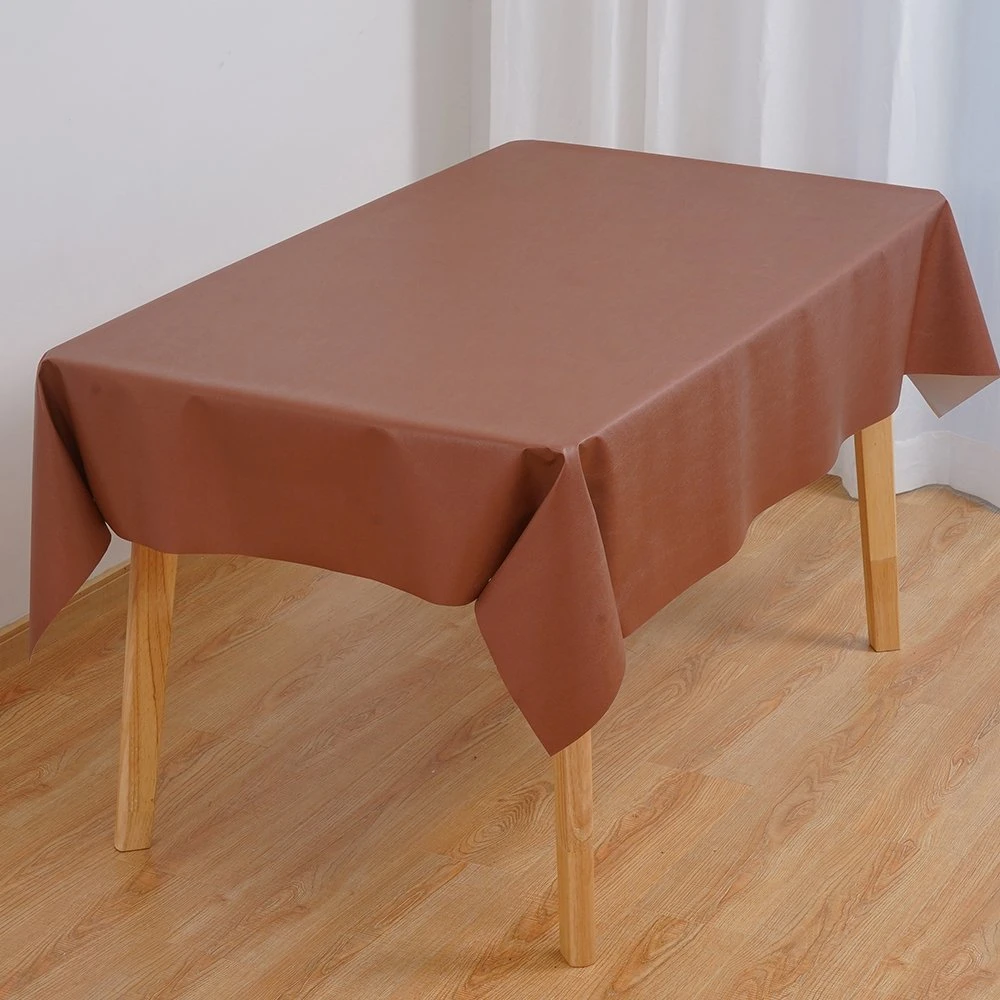 High Quality European Table Cloth Polyester PVC Leather Tablecloth