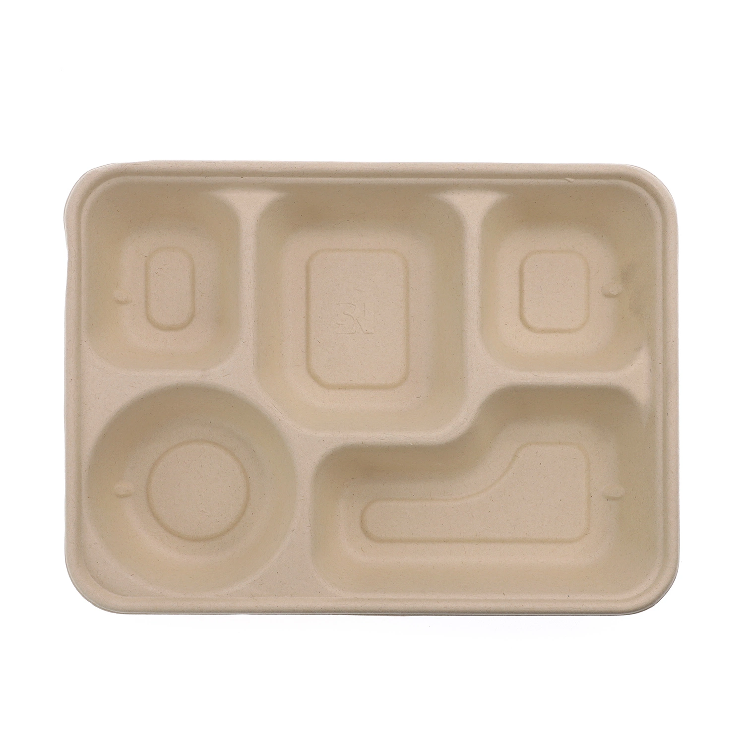 Biodegradable Takeaway Food Container Sugarcane Bagasse Disposable 4 Compartment Lunch Box with Lid